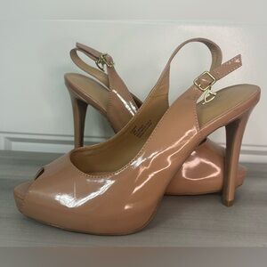 Thalia Sodi Womens LUZIA peep toe sling back hidden platform size 10